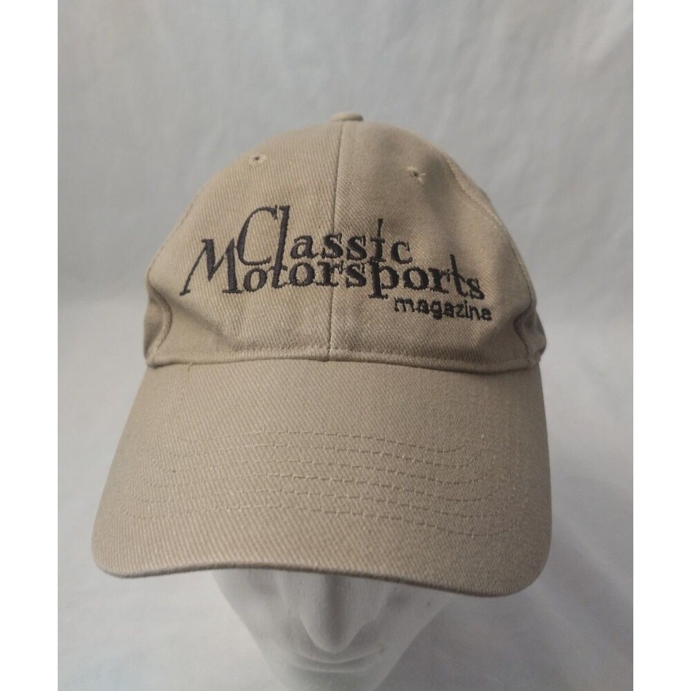 CLASSIC MOTORSPORTS MAGAZINE HAT CAP BEIGE ADJUSTABLE ONE SIZE FITS MOST OSFM